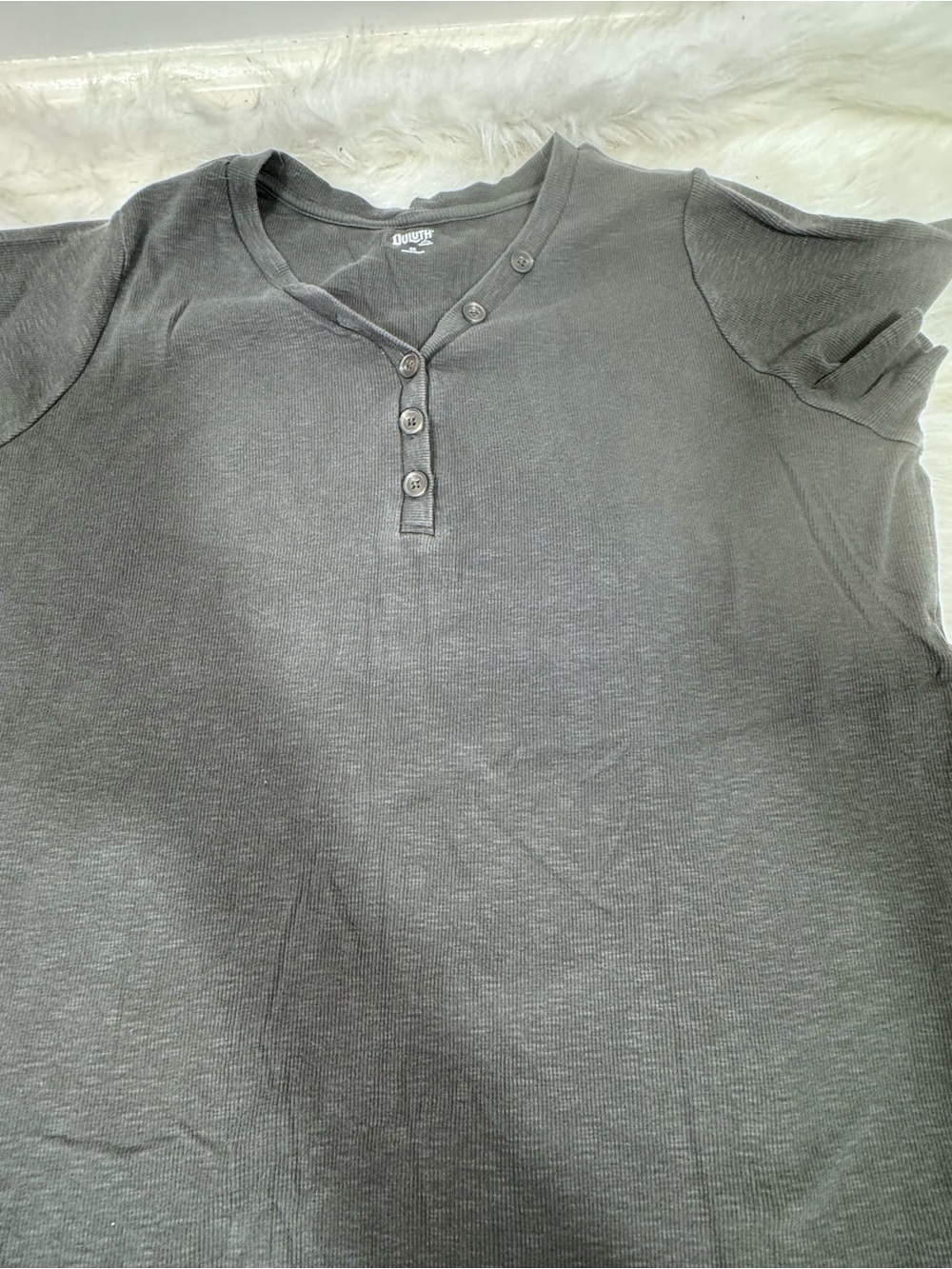 Women’s Grey Henley Short-Sleeve Shirt
